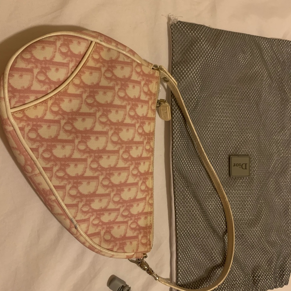 Vintage Pink Dior Saddle Bag Pink